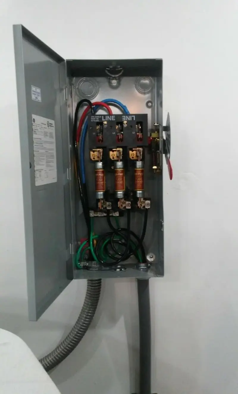 Three-phase disconnect switch installed for Electrical Wiring & Rewiring in Burton